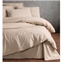 Parure de lit - 1 housse de couette 220 x 240 cm + 2 taies d'oreiller 60 x 60 cm - 100% coton ranforcé - Beige
