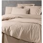 Parure de lit - 1 housse de couette 220 x 240 cm + 2 taies d'oreiller 60 x 60 cm - 100% coton ranforcé - Beige
