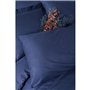 Parure de lit - 1 housse de couette 220 x 240 cm + 2 taies d'oreiller 60 x 60 cm - 100% coton ranforcé - Bleu