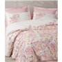 Parure de lit - 1 housse de couette 220 x 240 cm + 2 taies d'oreiller 60 x 60 cm - 100% coton ranforcé - Rose