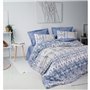 Parure de lit - 1 housse de couette 220 x 240 cm + 2 taies d'oreiller 60 x 60 cm - 100% coton ranforcé - Bleu