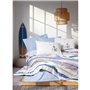 Parure de lit - 1 housse de couette 220 x 240 cm + 2 taies d'oreiller 60 x 60 cm - 100% coton ranforcé - Bleu
