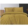 Parure de lit - 1 housse de couette 220 x 240 cm + 2 taies d'oreiller 60 x 60 cm - Satiné 100% coton - Moutarde