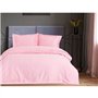 Parure de lit - 1 housse de couette 220 x 240 cm + 2 taies d'oreiller 60 x 60 cm - Satiné 100% coton - Rose