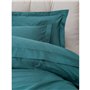 Parure de lit - 1 housse de couette 220 x 240 cm + 2 taies d'oreiller 60 x 60 cm - Satiné 100% coton - Bleu