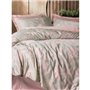 Parure de lit - 1 housse de couette 220 x 240 cm + 2 taies d'oreiller 60 x 60 cm - Satiné 100% coton - Poudre