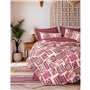 Parure de lit - 1 housse de couette 220 x 240 cm + 2 taies d'oreiller 60 x 60 cm - 100% coton ranforcé - Rouge