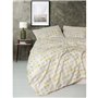 Parure de lit - 1 housse de couette 220 x 240 cm + 2 taies d'oreiller 60 x 60 cm - 100% coton ranforcé - Beige