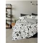 Parure de lit - 1 housse de couette 220 x 240 cm + 2 taies d'oreiller 60 x 60 cm - 100% coton ranforcé - Noir