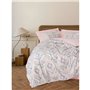 Parure de lit - 1 housse de couette 220 x 240 cm + 2 taies d'oreiller 60 x 60 cm - 100% coton ranforcé - Saumon