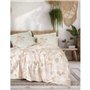 Parure de lit - 1 housse de couette 220 x 240 cm + 2 taies d'oreiller 60 x 60 cm - 100% coton ranforcé - Beige