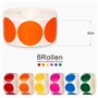 Elalove Gommettes Rondes Autocollantes 10mm - 20 Couleurs Vives 3300 Pièces + Étiquettes Rondes 25mm 6 Couleurs 3000 Pièces - Au