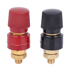 2Pcs M8 Borne de Liaison, 555 Type Borne en Laiton Borne Pilier Connecteur Bornier Batterie Puissance Jonction Goujon M8 Filetag 2Pcs M8 Borne de Liaison
