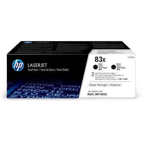 HP 83X CF283XD pack de 2