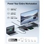 Anker 675 Docking Station (12-en-1, Support de Moniteur) avec Ports USB-C 10 Gbit/s, Affichage HDMI 4K à 60 Hz, Bloc de Charge s