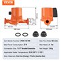 VEVOR LPS25-4S-180 Pompe de Circulation d'eau Chaude, Orange