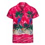 Chemise hawaienne homme à manches courtes avec boutons - Chemise homme tropicales pour hommes avec perroquets et palmiers - Chem