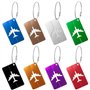8pcs Etiquettes Bagage en Aluminium - Etiquette Valise Avion avec Cordon Inox - Etiquette Bagage Valise pour Voyage en Avion