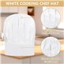 Tablier de Cuisine Toque de Chef, Blanc Tablier Réglable et Chapeau, Blanc Tablier Cuisine Homme Tablier Barbecue avec Deux Poch