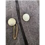 Lot de 3 paires de boutons à coudre (18 mm) or brillant avec motif avec chaîne boutons de chaîne fermeture fermeture décorative