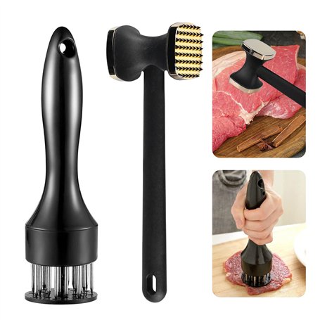 Nizirioo Attendrisseur à viande en acier inoxydable Marteau à viande Passe au lave-vaisselle Ustensiles de cuisine : attendrisse