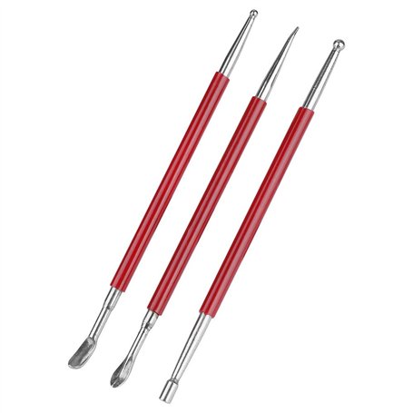 3 Pcs en Cuir Artisanat Outil DIY Sculpture Stylus Outil Modélisation Épissage Gaufrage Cuillère Outil De Sculpture Kit Dotting