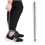 Chausse-pied,soulier de chaussure confortable en acier inoxydable brillant à long manche en métal argenté professionnel, antirou