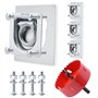 Lot de 4 œillets d'arrimage pour remorque avec Contre-plaques - avec scie Cloche - 800 daN - pour remorque - Sécurité de Charge