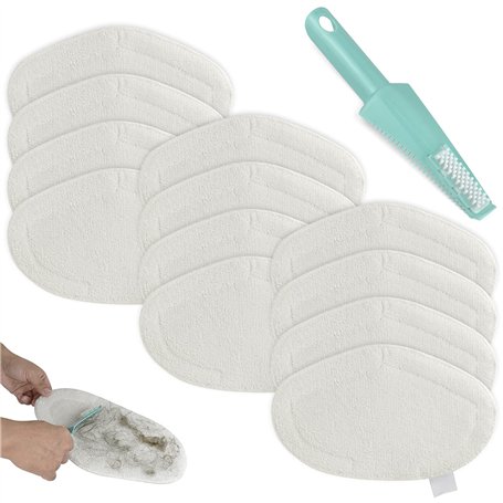 12 Pièces Lingette Serpillere pour Vaporetto Polti Accessoires Serpillere Balai Vapeur Microfibre Reutilisable Compatible avec P