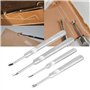 4 pcs Trancheuse en Cuir Outil de Sculpture en Cuir en Acier Inoxydable U/V Type Outil Kit pour Cuir Creuser Bricolage à La Main