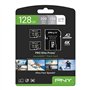 PNY Lot de 2 Cartes microSDXC 128GB Pro Elite Prime Class 10 U3 V30 A2 + Adaptateur SD - jusqu'à 200MB/s, Class 10, U3, V30, A2,