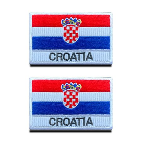 2 Pièces Drapeau du Croatie Les Croates Patch Tactique Militaire Emblème National Applique Crochet et Boucle pour Chapeau Sac à