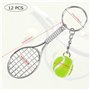 Porte-Clés de Tennis Mini Porte-clés en Métal Porte-clés Raquette de Tennis Créatif Porte-clés Balle de Tennis Porte-clés de Spo