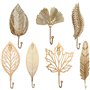 CENPEK Lot 7 Crochets Créatifs Forme Feuille Nordique - Décoration Murale en Fonte Style Rétro - Pour Accrocher Des Clés
