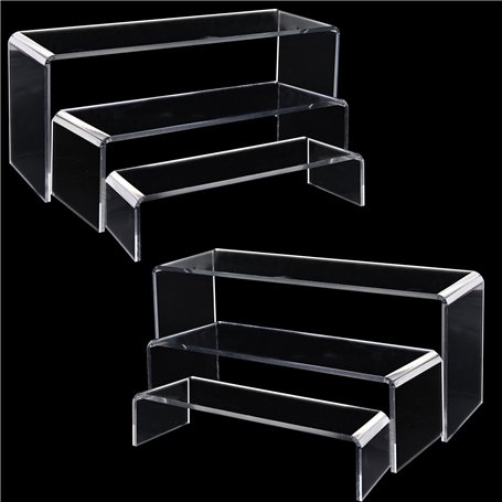 Nizirioo Lot de 6 présentoirs transparents en acrylique transparent pour objets de collection