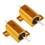 Mdurian 2 X Résistances 25W 15 Ohm 5% Aluminium Boîtier Résistances de Charge Châssis Monté Logement Plaque d'or Fil Enroulé