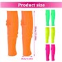Udbrud Jambières pour Femme, 4 Paires Neon Warmers Chaussettes Guetres Guêtres Fluo Années 80 90 Accessoires de Fête de Bal Rétr