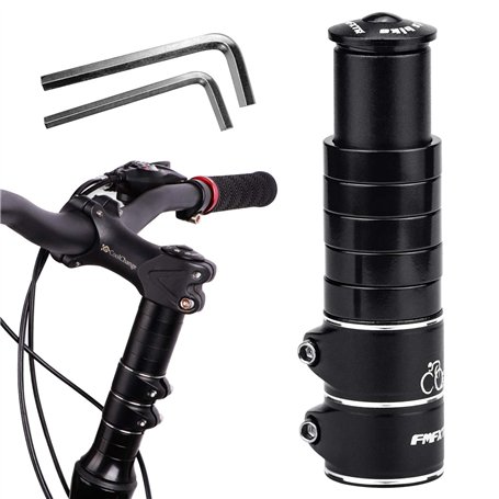 Rlongtou Guidon de vélo surélevé de guidon de vélo VTT avec clés hexagonales pour fourche de 28