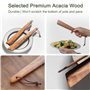 Muso Wood Lot de 2 spatules en bois de teck de 30,5 cm pour la cuisine, petite palme en bois, ensemble de spatules antiadhésives