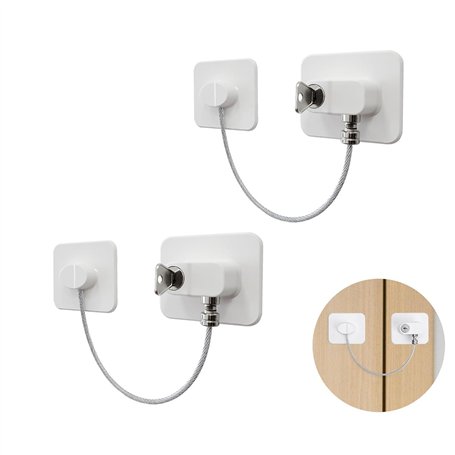 YANGWEN 2PCS Sécurité Enfant pour Fenêtres et Portes - Verrous Autocollants Anti-Ouverture - Bloque Tiroirs