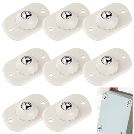 Mini Roulette Auto-Adhésive Roulettes Pivotantes Autocollantes 8Pièces Roulettes en Plastique pour Meubles