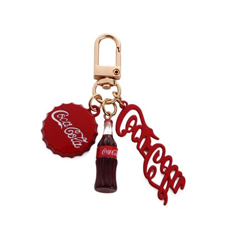 NISCAYA Porte-clés en forme de bouteille de coca avec pendentif en forme de lettre de coca - Cadeau pour ami - Accessoire de cha