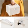 QWORK® Boîte à bijoux à 3 niveaux avec 2 tiroirs, rangement de bijoux portable, avec poignée