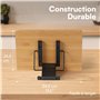 H&S Porte Livre de Recettes Bambou - Support Pliable et Portable pour la Cuisine - Lutrin de Lecture Ajustable - Pupitre pour Gr
