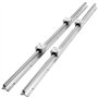 VEVOR SBR16UU Lot de 2 guides linéaires SBR16-800 mm en acier au carbone en aluminium avec 4 blocs de glissement SBR16UU Rouleme