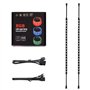 J&D Bande lumineuse à LED PC RVB, 2-Paquet Bandes Lumineuses Adhésives Magnétiques Extension avec RGB 4Pin pour Boîtier Mère/Ord