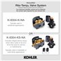 Kohler TLS395-4S-CP Devonshire(R) Rite-Temp(R) Garniture de robinet de baignoire et douche avec poignée de levier et bec couliss