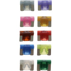 Restagraf - Assortiment de Fusibles Plat Low Profil Mini pour Automobile - Puissance 2 à 30 A - 58 V - Réf. 217160 - Blister de