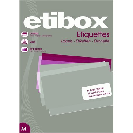 ETIBOX 119762-1600 étiquettes blanches autocollantes - 99