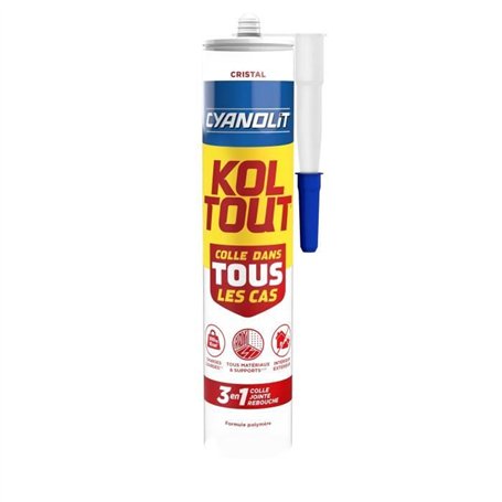 Colle de fixation et d'étanchéité - CYANOLIT - Cristal - 290 ml - Transparent - Résistante et flexible